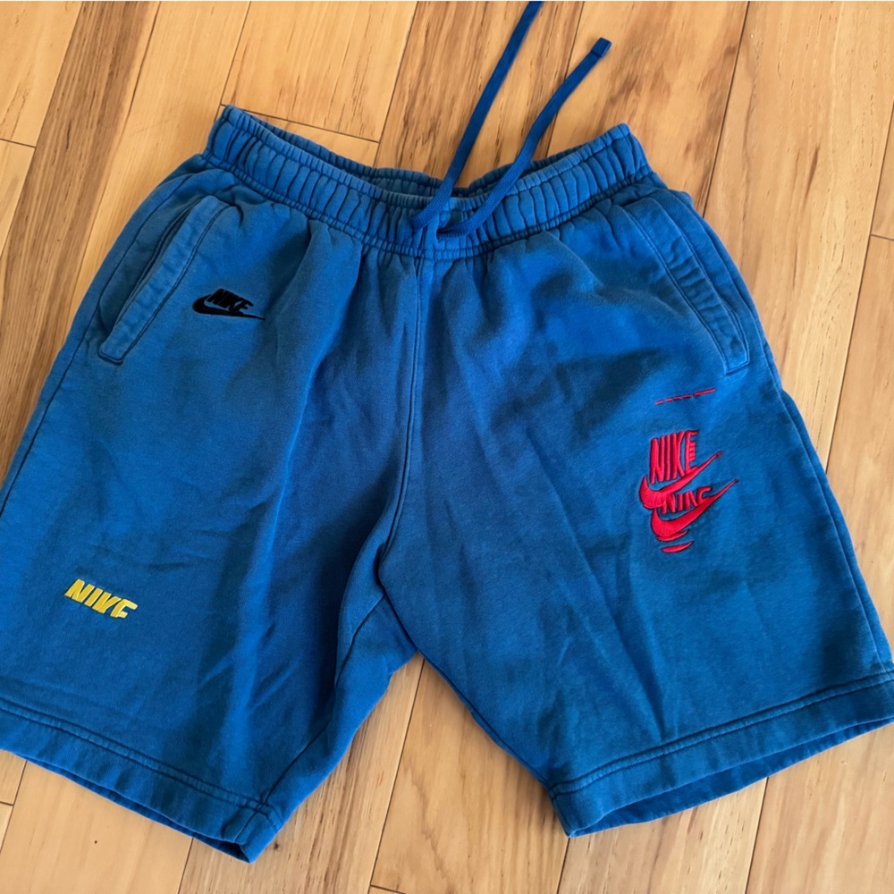 Nike Blue Pullover-Style Sweat Shorts with Drawstring